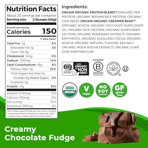 Orgain Vegan Protein Powder - Creamy Chocolate Fudge