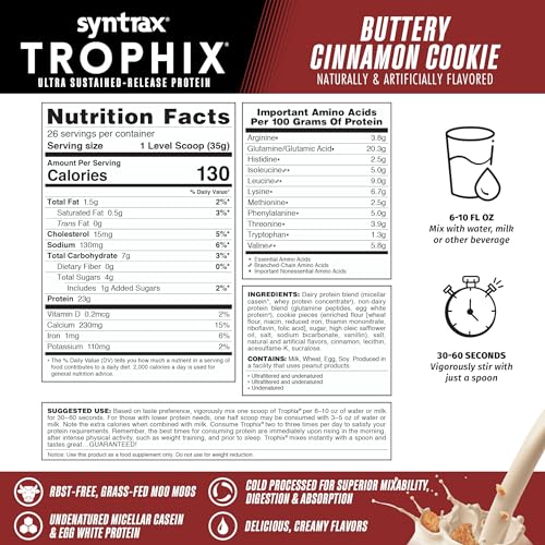 Syntrax Trophix Protein Powder, Buttery Cinnamon Cookie