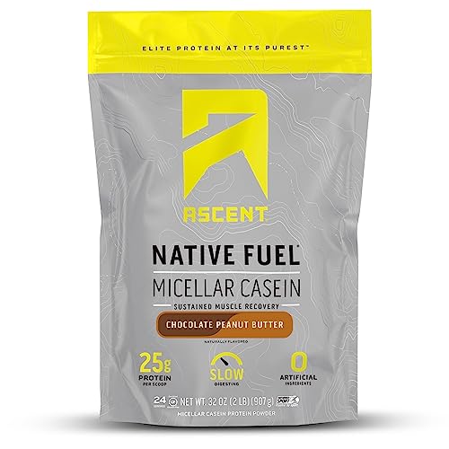 Ascent Casein Protein Powder 2lbs, Chocolate Peanut Butter