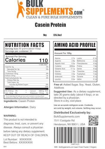 Casein Protein Powder - Micellar Casein, 1kg