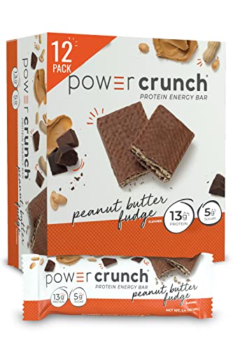 Power Crunch Peanut Butter Fudge Protein Bars, 12 Count