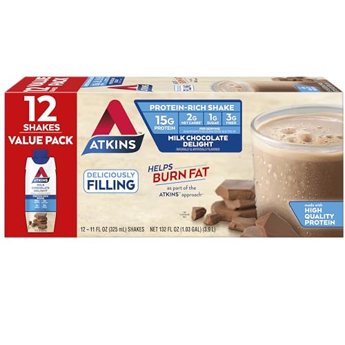 Atkins Protein Shake, Chocolate Delight, Low-Carb, Keto-Friendly