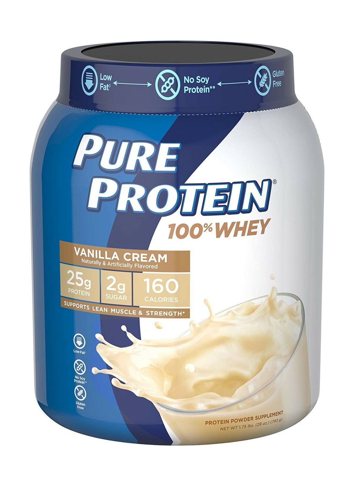 Vanilla Cream Whey Protein Powder, 25g Protein