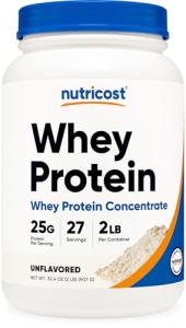 Nutricost Whey Protein Concentrate (Unflavored) - 2 lbs