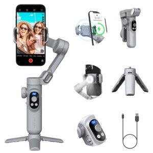 Smartphone Gimbal Stabilizer with Wireless Charging & LED