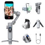 Smartphone Gimbal Stabilizer with Wireless Charging & LED