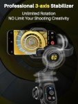 Smartphone 3-Axis Gimbal Stabilizer with Extension Light