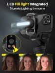 Smartphone 3-Axis Gimbal Stabilizer with Extension Light