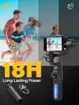 Smartphone 3-Axis Gimbal Stabilizer with Extension Light