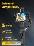 Foldable 3-Axis Smartphone Gimbal Stabilizer with Light