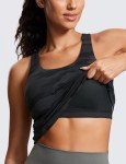 Butterluxe Racerback Yoga Tank Top - Dark Grey
