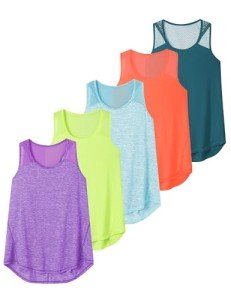 Aeuui Women's 5 Pack Racerback Yoga Tank Tops
