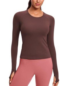 Seamless Quick Dry Long Sleeve Yoga Shirt - Taupe