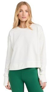 After Class Cropped Crewneck Sweatshirt - Lily White
