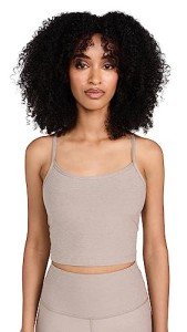 Spacedye Slim Racerback Cropped Tank - Birch Heather