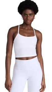 Spacedye Slim Racerback Cropped Tank - Cloud White