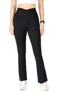 Yogalicious High Waisted Crossover Flare Leggings