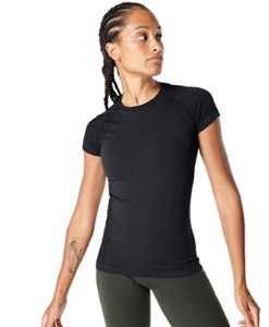 Seamless Crewneck Short Sleeve Yoga T-Shirt - Black