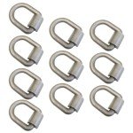 Heavy Duty 1” Weld-On Forged D Rings - 10 Pack
