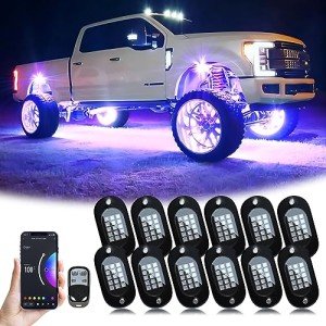 YiLaie RGB LED Rock Light Kit - 12 Pods