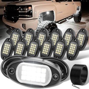 12 Pod White LED Rock Lights for 4WDs