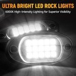 12 Pod White LED Rock Lights for 4WDs