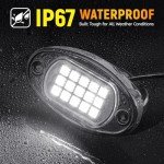 12 Pod White LED Rock Lights for 4WDs