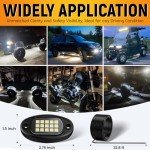 12 Pod White LED Rock Lights for 4WDs