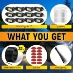 12 Pod White LED Rock Lights for 4WDs
