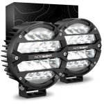 NOVSIGHT 7-Inch 360W Round LED Pod Lights