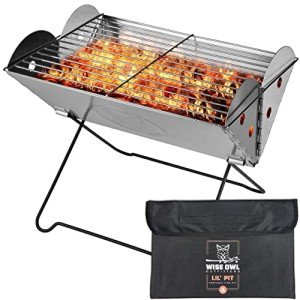 Compact Stainless Steel Camping Fire Pit 13.6