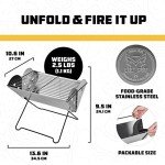 Compact Stainless Steel Camping Fire Pit 13.6