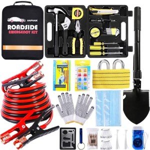 Emergency Roadside Toolkit - 124 Piece Car Kit
