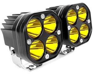 Yellow 3-Inch LED Pod Lights for 4WD