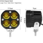 Yellow 3-Inch LED Pod Lights for 4WD