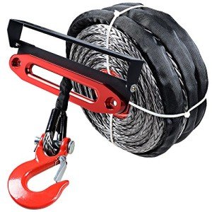 95' Synthetic Winch Rope with Red Hook & Fairlead