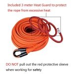 95ft Synthetic Winch Rope with Hook and Fairlead