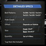 XIX X23 Staggered 22" Silver Rims Set of 4