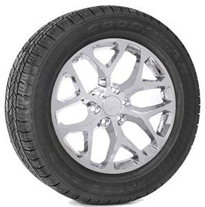 20" Chrome Snowflake Rim & Tire Set for Chevy/GMC