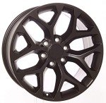 20" Satin Black Snowflake Rims with A/T Tires Set