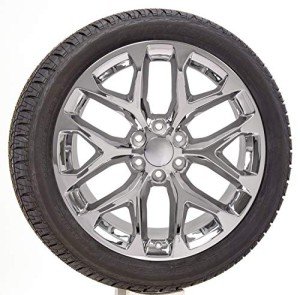 22" Chrome Snowflake Wheels with 285/45R22 Tires Set
