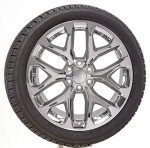 22" Chrome Snowflake Wheels with 285/45R22 Tires Set