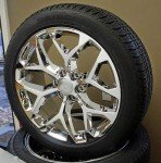 22" Chrome Snowflake Wheels with 285/45R22 Tires Set