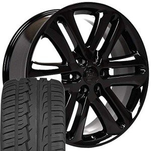 22" Gloss Black Wheels & Tires for Ford F-150