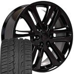22" Gloss Black Wheels & Tires for Ford F-150