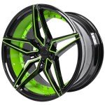 AC Wheels AC01 20" Gloss Black Lime Green Rims