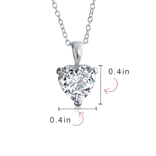 Heart-Shaped 5CT CZ Solitaire Pendant Necklace for Women