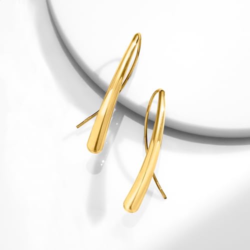 Yellow Gold Long Teardrop Earrings by Ross-Simons