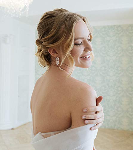 Marquise Wedding Earrings - Silver Bridal Bridesmaid Jewelry