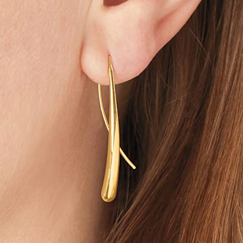 Yellow Gold Long Teardrop Earrings by Ross-Simons